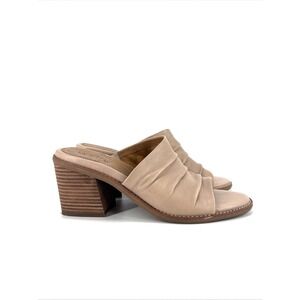 Earth Sandals Womens 8.5 Beige Soft Leather Adara heeled Open Toe